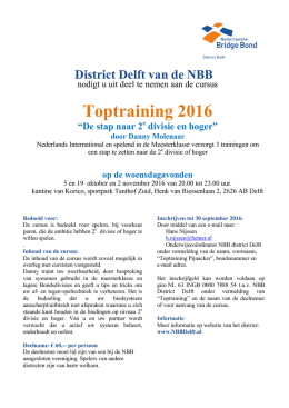 Toptraining 2016 - NBB District Delft
