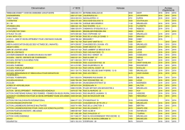 D&eacute;nomination n&deg; BCE Adresse Ann&eacute;es d`agr&eacute;ments