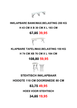Bank,tafel en partytent aanbieding