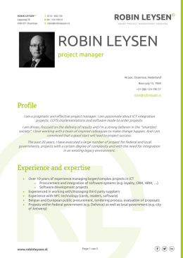 curriculum vitae Robin Leysen