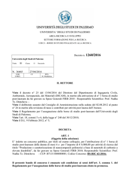 UNIVERSITA` DEGLI STUDI DI PALERMO Decreto n. 1260