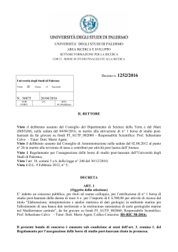 UNIVERSITA` DEGLI STUDI DI PALERMO Decreto n. 1252