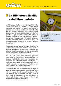 La Biblioteca Braille e del libro parlato