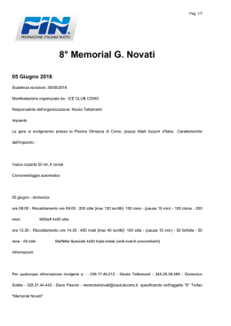 8° Memorial G. Novati