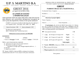 GREST 2016 - Unità Pastorale San Martino