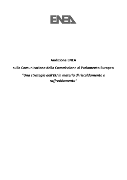 Audizione ENEA sulla Comunicazione della Commissione al