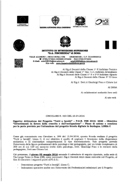 n. 420 Progetto Tutti a Iscol@ - Linea C