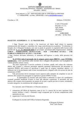 Cirolare n. 138 - SCIOPERO DEL 4-5-12 MAGGIO
