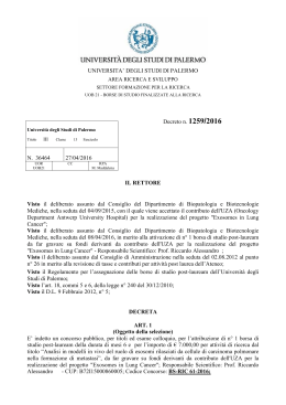 UNIVERSITA` DEGLI STUDI DI PALERMO Decreto n. 1259