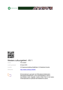 Westers cultuurgebied - HV 1 | PDF