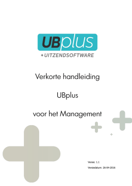 Verkorte handleiding UBplus voor het Management