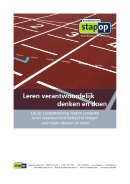 Leren verantwoordelijk denken en doen