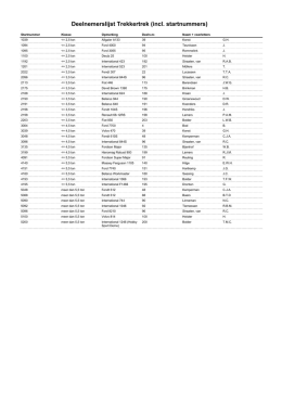 Deelnemerslijst Trekkertrek (incl. startnummers)