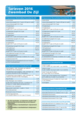 Brochure tarieven 2016