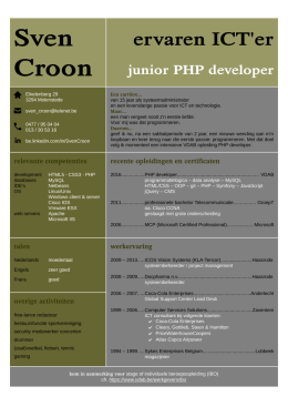 Sven Croon ervaren ICT`er junior PHP developer