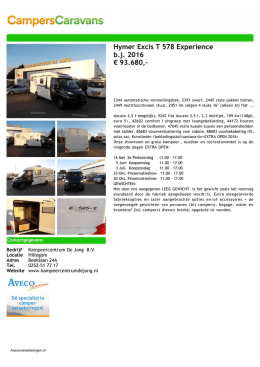 Hymer Excis T 578 Experience b.j. 2016 € 93.680,-