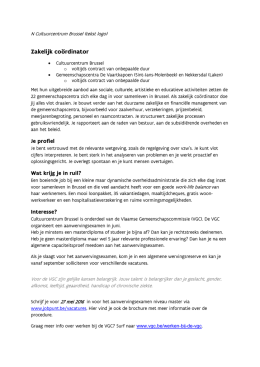 Zakelijk coördinator - Vlaamse Gemeenschapscommissie