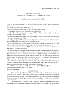 CC Sez. controllo Sicilia del. n. 81 -16