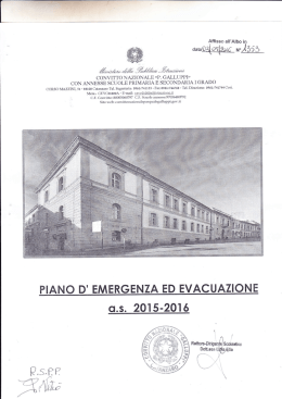 PIANO EMERGENZA ED EVACUAZIONE