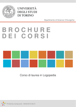 Brochure dei corsi  - Corso di laurea in Logopedia
