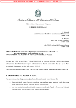 Circolare USR Campania prot.n. 6607 del 05/05/2016 di indizione