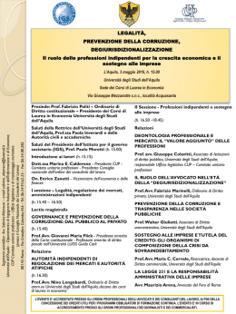 LEGALIT&Agrave;, PREVENZIONE DELLA CORRUZIONE