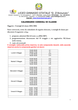 Consigli di classe - Liceo Classico D`Annunzio Pescara