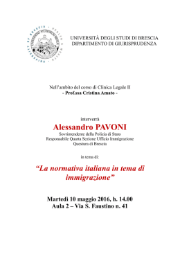 Alessandro PAVONI - Università degli Studi di Brescia