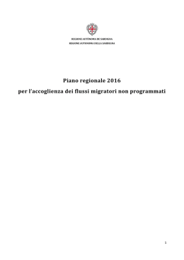 Piano flussi migratori non programmati
