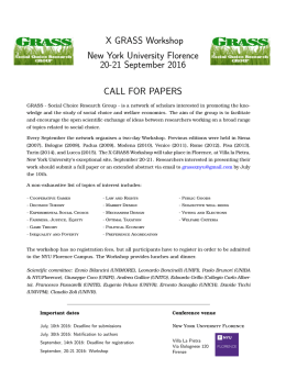 X GRASS Workshop New York University Florence 20