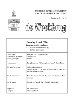 Zondag 8 mei 2016 - Hartebrugkerk Leiden