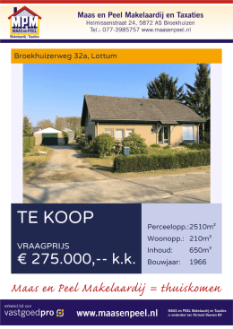 TE KOOP - Maas en Peel Makelaardij