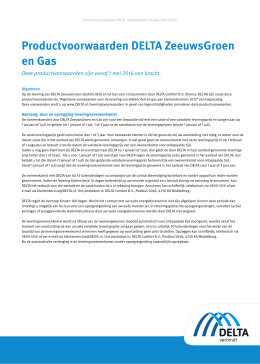 Productvoorwaarden ZeeuwsGroen en Gas Mei 2016
