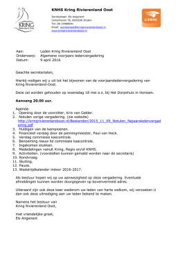 Agenda 18 mei 2016 - Kring Rivierenland Oost