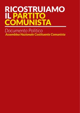Documento Politico - Partito Comunista d`Italia