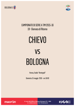 Chievo-Bologna, clicca qui per scaricare il match program