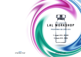 LAL Workshop in Italia - Charles River Laboratories