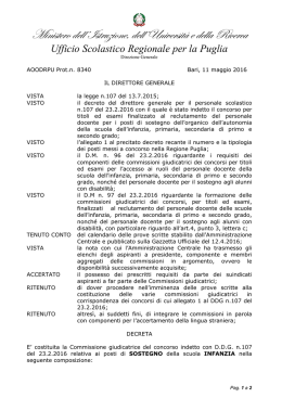 Decreto USR - Ufficio Scolastico Regionale per la Puglia
