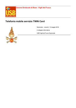 Telefonia mobile servizio TWIN Card - Vigili del Fuoco