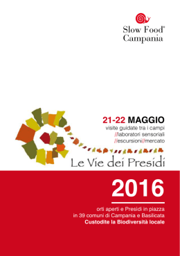 Le vie dei Pres&igrave;di 2016