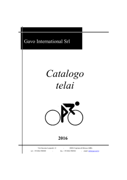 Catalogo telai - gavo international srl