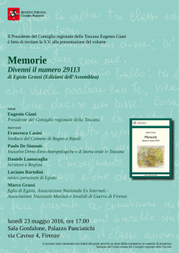 Memorie - Consiglio regionale della Toscana, Regione Toscana