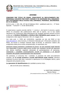 avviso - Ufficio Scolastico Regionale per il Piemonte – Direzione