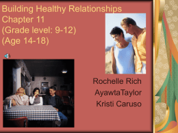 Building Healthy Relationships Chapter 11 (Grade level: 9-12) (Age 14-18)