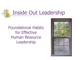 Inside Out Leadership Foundational Habits for Effective Human Resource