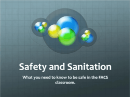 Safety and Sanitation classroom.