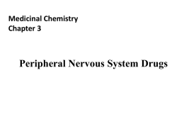 Peripheral Nervous System Drugs Medicinal Chemistry Chapter 3
