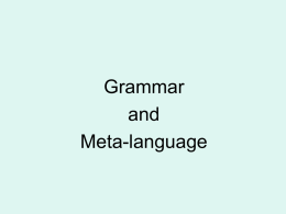 Grammar and Meta-language