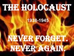 The Holocaust Never forget. Never again. 1938-1945