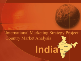 India International Marketing Strategy Project: Country Market Analysis